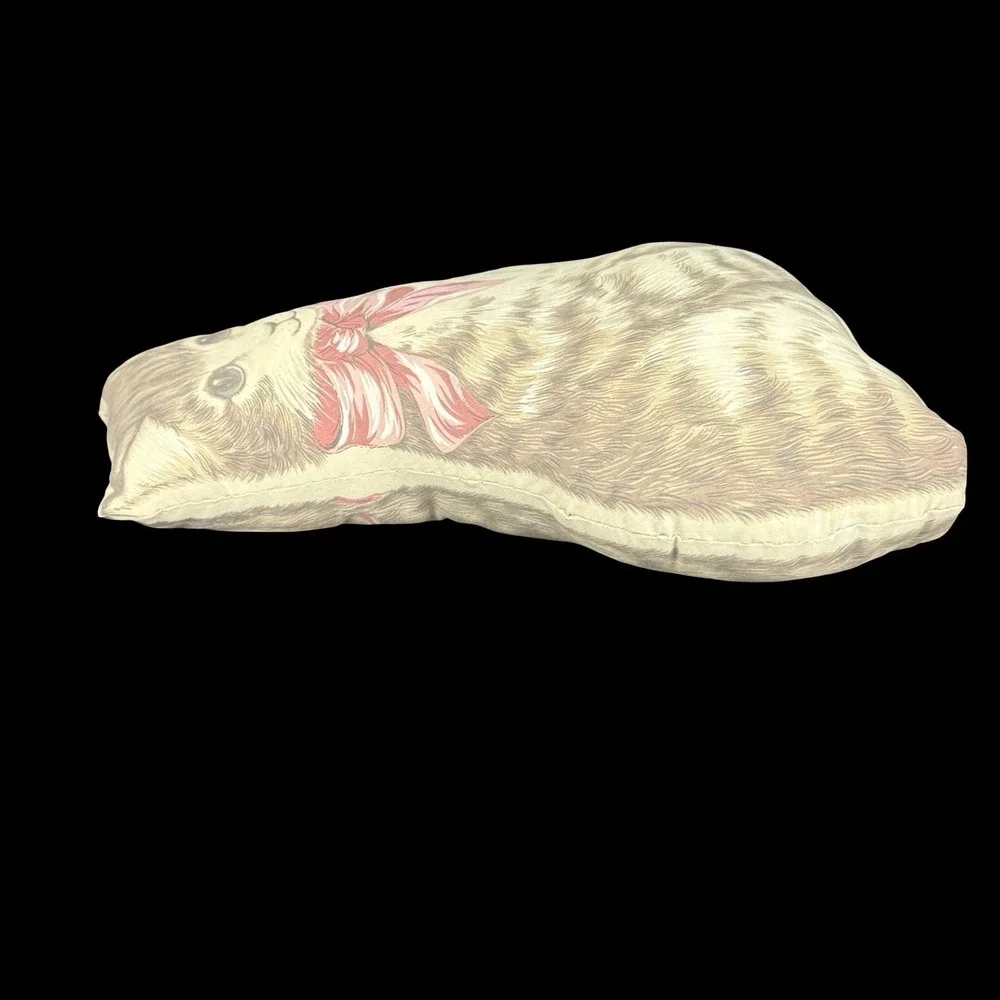 Tabby Cat Shaped Pillow 3D Cottagecore Country Grannycore Kitsch Vintage